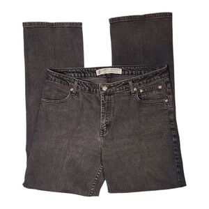 Harley-Davidson Womens Black Denim Medium Wash Bootcut Jeans Size 16